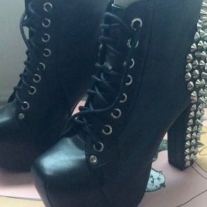 Jeffrey Campbell Spiked Litas in Black/silver